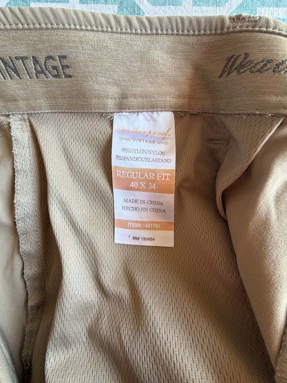 Weatherproof Vintage Regular Fit Pants 40x34